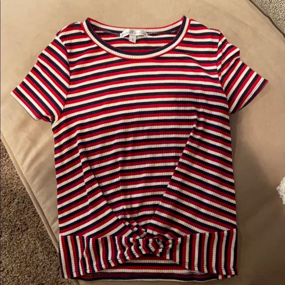 red white and blue crop top